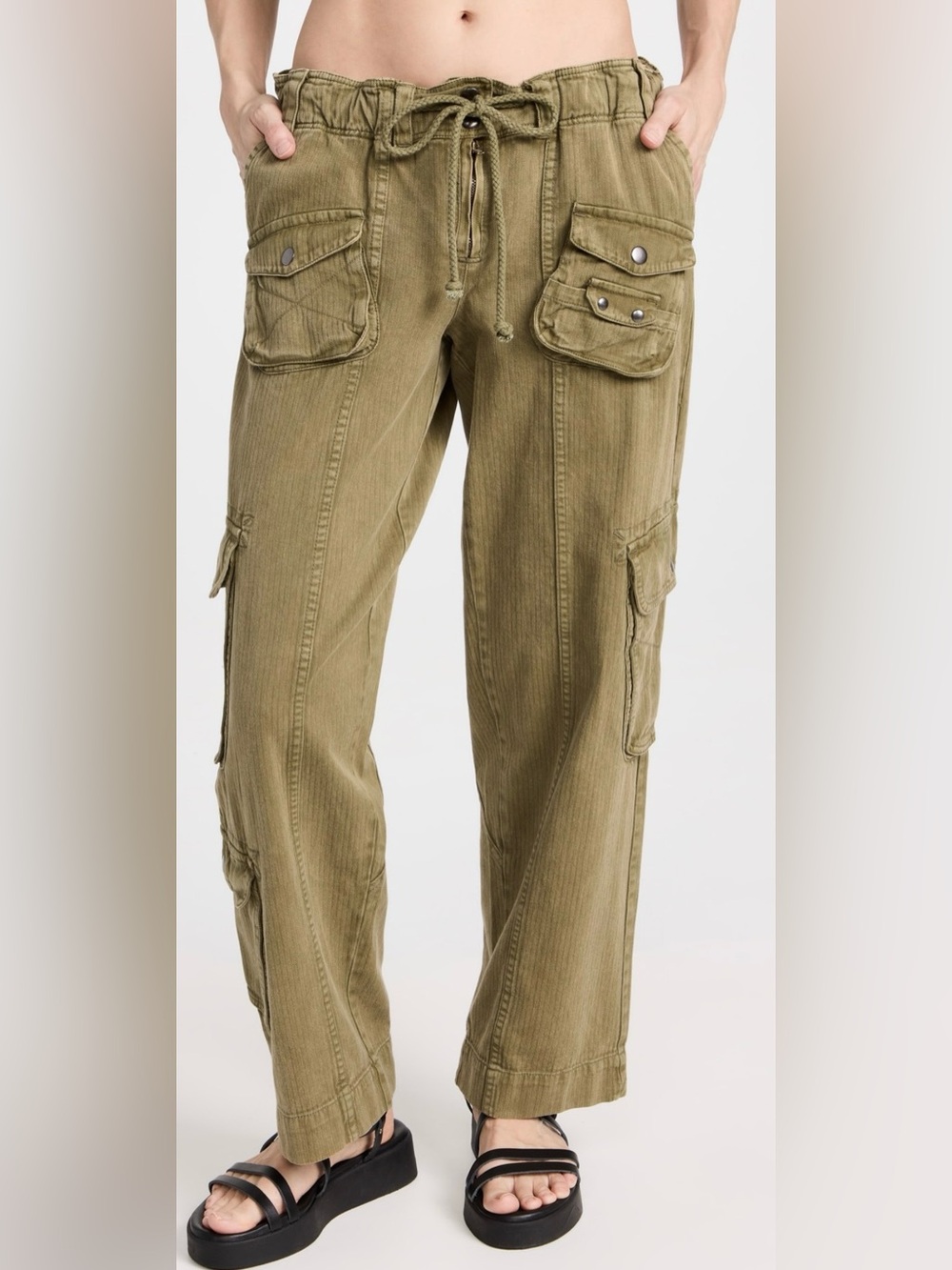 FREE PEOPLE DRIED HERB TAHITI CARGO PANTS SIZE SMALL!!